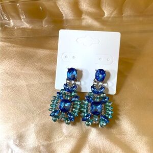 Multi Blue Gemstone Earrings